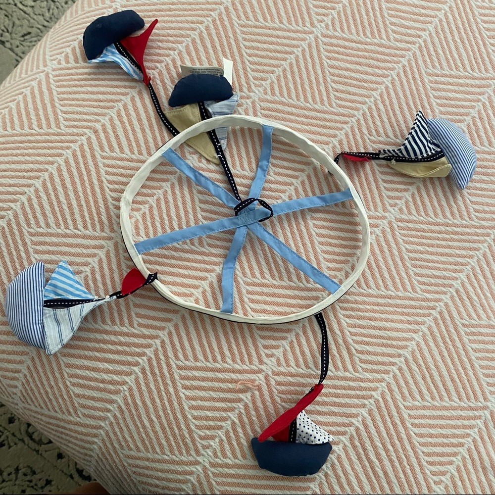 Pottery Barn Kids sailboat crib mobile and arm